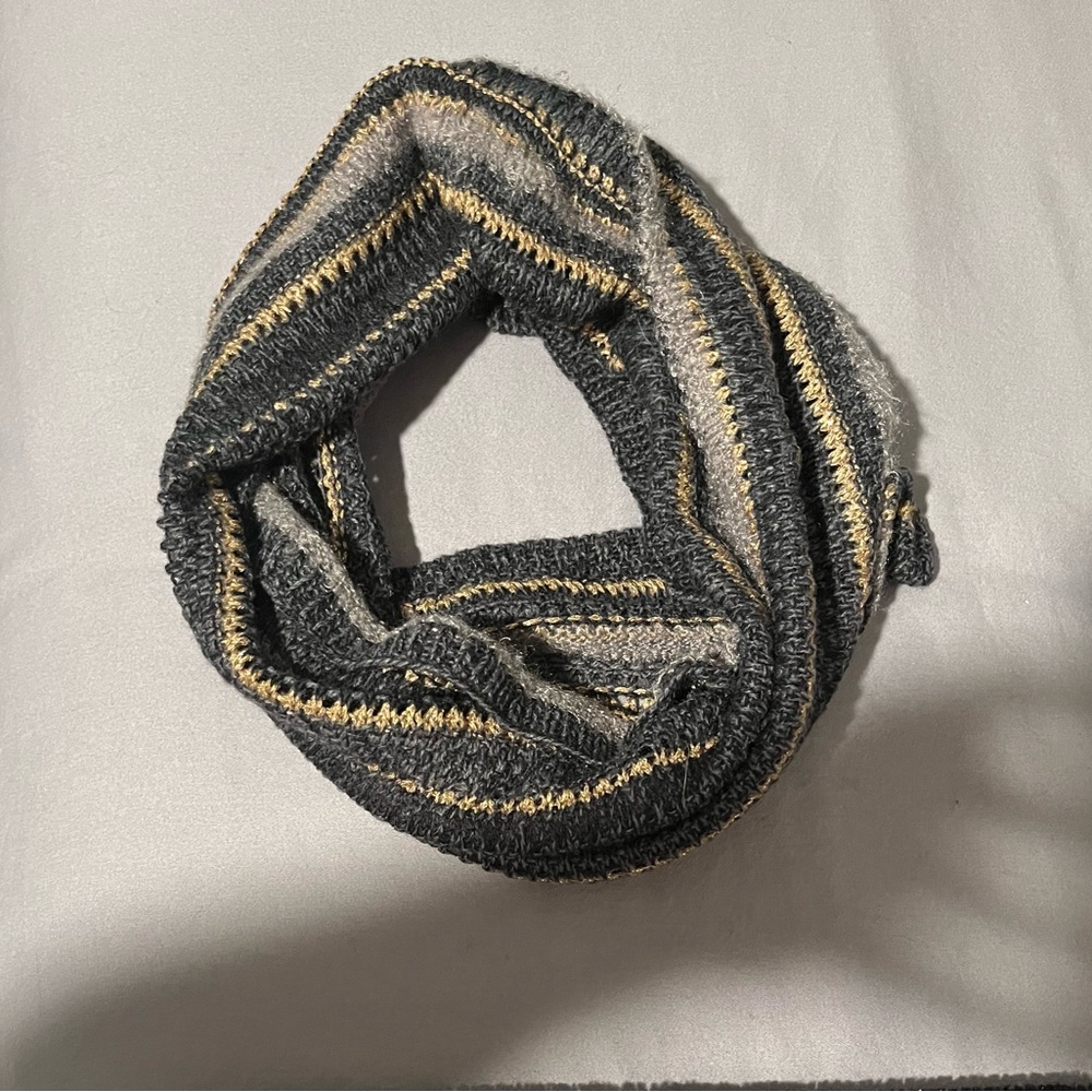 Striped Knit Infinity Scarf